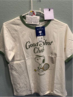 Uniqlo Peanuts Good Shot Club Tee 341-468610 X-Large Green Asia JP size